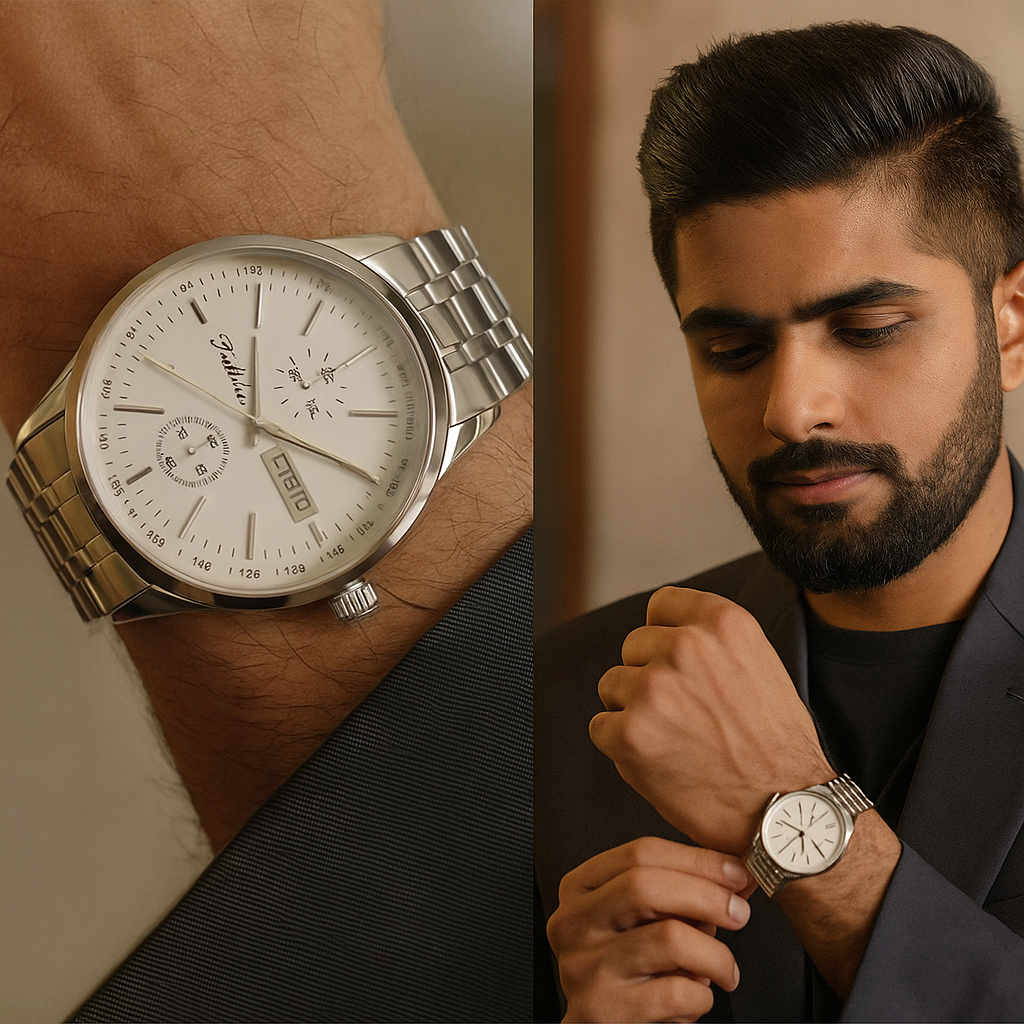Ayyanx Elegant Silver Watch β Formal & Luxury Style
