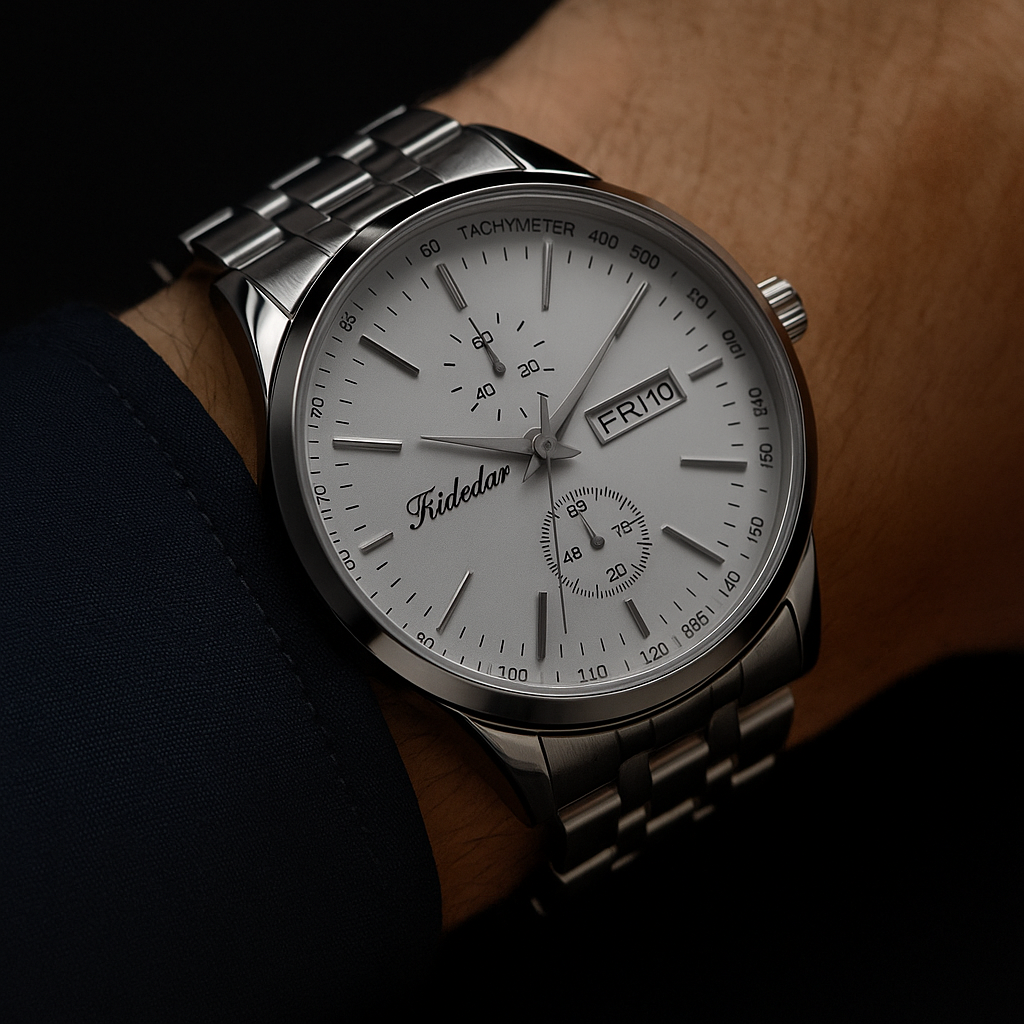 Ayyanx Elegant Silver Watch – Formal & Luxury Style